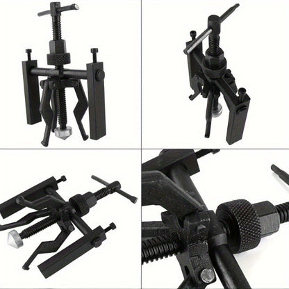 3-Jaw Gear Puller and Bearing Puller Set 2pcs Reversible Inner Outer Forged Steel Heat Treated Jaws for Wheel Bearing Flywheel Pump Bushing Removal Automotive Tool