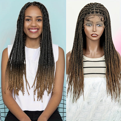 Long Box-Braid Wig with Full Lace Cap in 26- or 38-Inch Lengths and Four Lettered Color Options