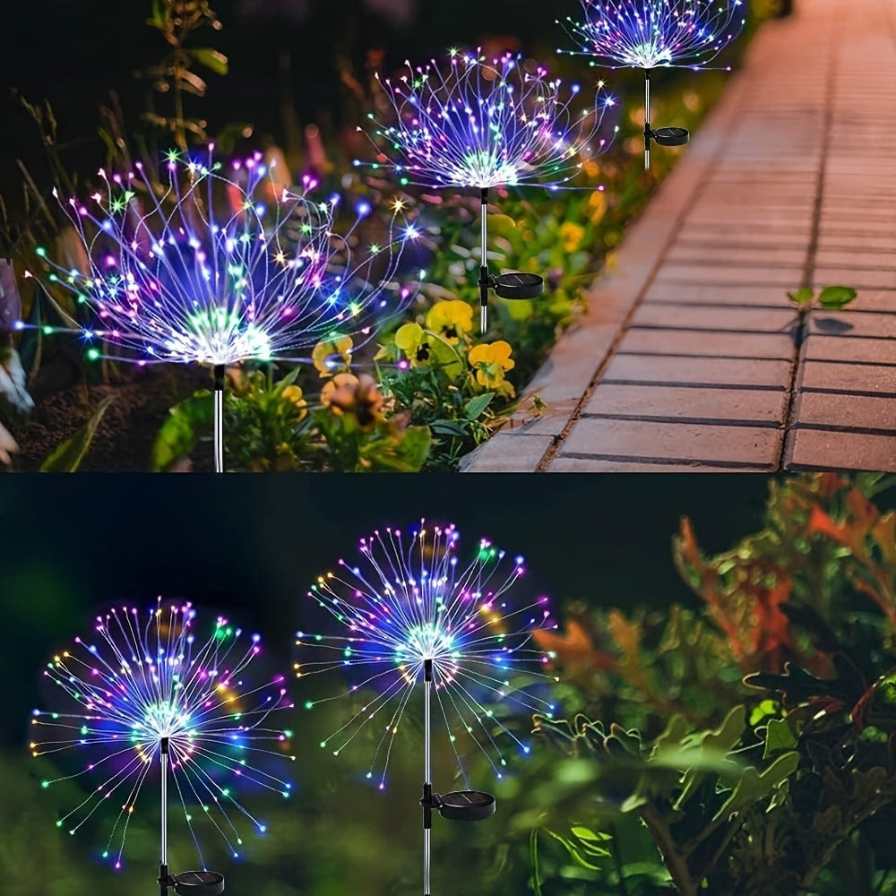 Solar Fireworks Lights Outdoor – 60 to 420 LED Solar Garden Fairy Lights with 8 Modes, Waterproof Copper Wire Sparkler Lights for Garden, Patio, Yard, Pathway & Holiday Decoration