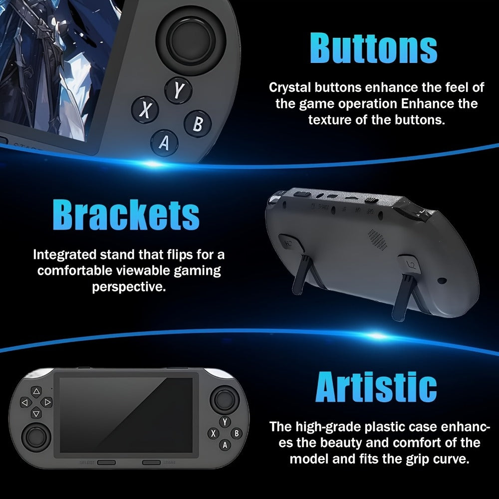 Handheld Game Console with Open-Source Linux System, IPS HD Screen, Dual Analog Joysticks & USB-C Charging – Retro Portable Gaming Handheld for Kids & Adults, Plug and Play Emulator Game Player