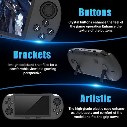 Handheld Game Console with Open-Source Linux System, IPS HD Screen, Dual Analog Joysticks & USB-C Charging – Retro Portable Gaming Handheld for Kids & Adults, Plug and Play Emulator Game Player