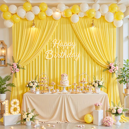 4-Pack 5x10ft Elegant Spandex Photography Backdrop | Wear-Resistant, Wrinkle-Free, Soft & Opaque Party Decoration Banners for Weddings, Birthdays, Stages, Exhibitions & Events