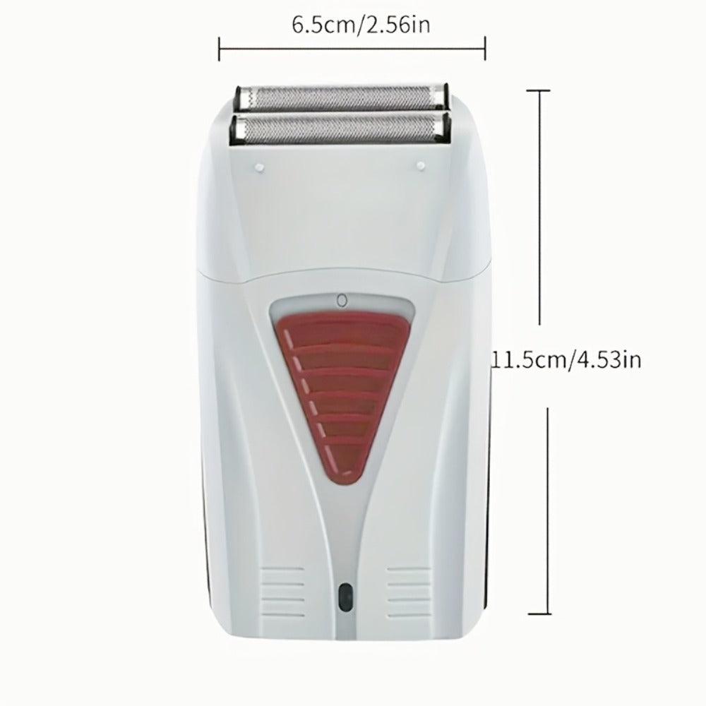 Electric Shaver Dual-Head Razor with Stainless Steel Blades, USB Charging and 60+ Minute Wet/Dry Runtime