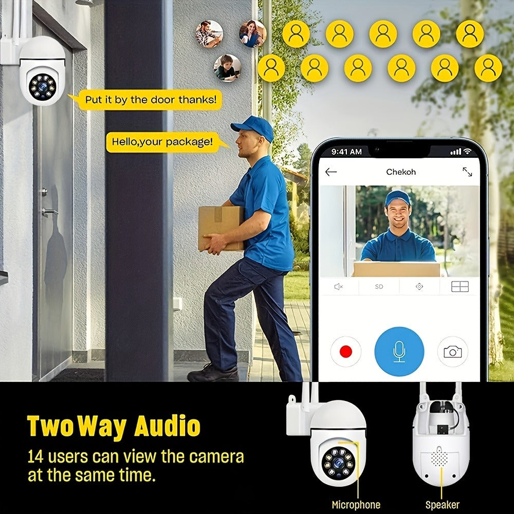 WiFi Dome Security Camera 4-Pack 1080P HD PTZ 360° AI Motion Tracking Two-Way Audio PIR Detection 5GHz & 2.4GHz Dual-Band App Control Wall Mount Indoor Outdoor Surveillance
