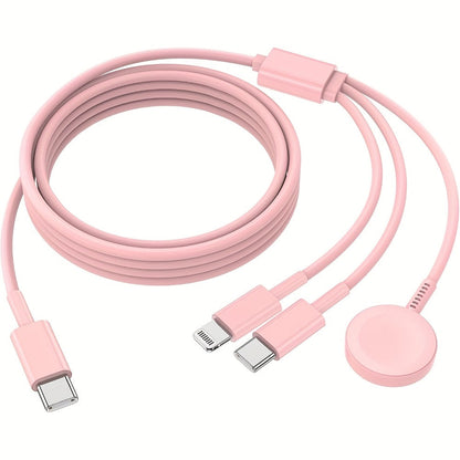 6-Foot Charging Cable with USB-C Input, Lightning, USB-C and Magnetic Watch Pad in One- or Two-Pack Options
