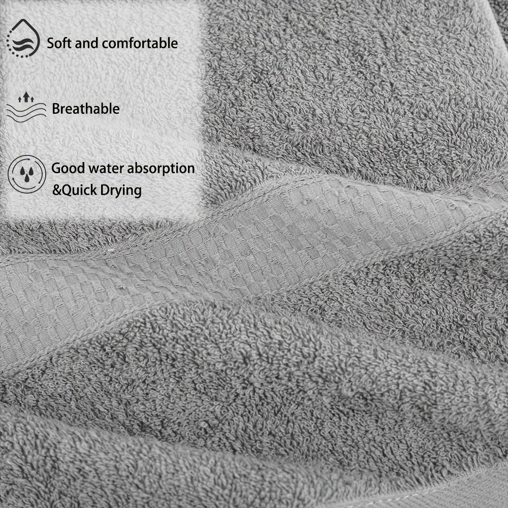 Towel Set 12, 16 or 18 Piece 450GSM Cotton-Blend Bath, Hand and Face Towels in Multiple Colors