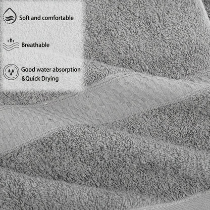 Towel Set 12, 16 or 18 Piece 450GSM Cotton-Blend Bath, Hand and Face Towels in Multiple Colors
