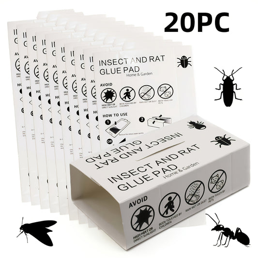 Sticky Insect Traps Indoor Outdoor – Adhesive Bug Catcher for Roaches Flying Bugs & Crawling Pests, 20 Pack Easy Setup