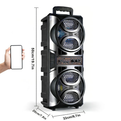 RGB Dual Speaker Portable Bluetooth Stereo Sound System with Subwoofer, Ambient Lighting, Two Speaker Sizes