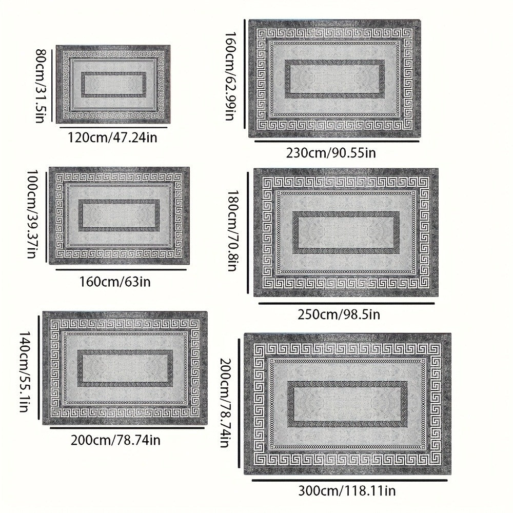 Persian-Inspired Floral Area Rug in Gray with Four Size Options for Living Room, Bedroom or Seating Areas