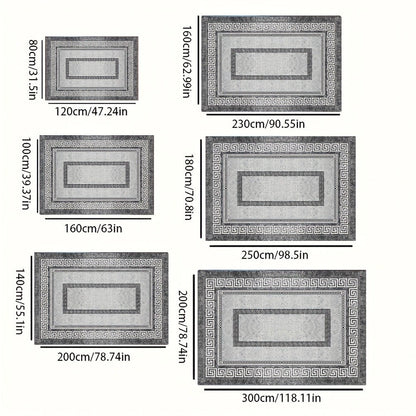 Persian-Inspired Floral Area Rug in Gray with Four Size Options for Living Room, Bedroom or Seating Areas