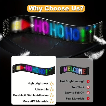 Programmable LED Demon Eyes Sign 2 Pack App Controlled - Synchronized Flashing, Scrolling Text Display