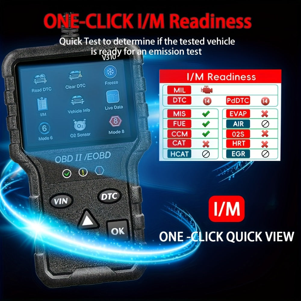 OBD2 Scanner Diagnostic Tool - Full OBD2 Engine Code Reader with Modes 6 & 8, USB Powered for All OBDII/EOBD Vehicles 1996+