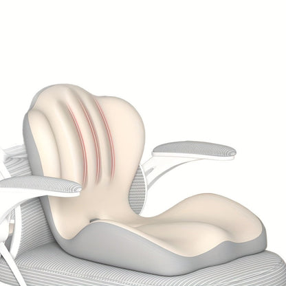 Contoured Seat Cushion with Hip and Lumbar Support Shape in Six Gray, Pink, Black, White or Green Styles