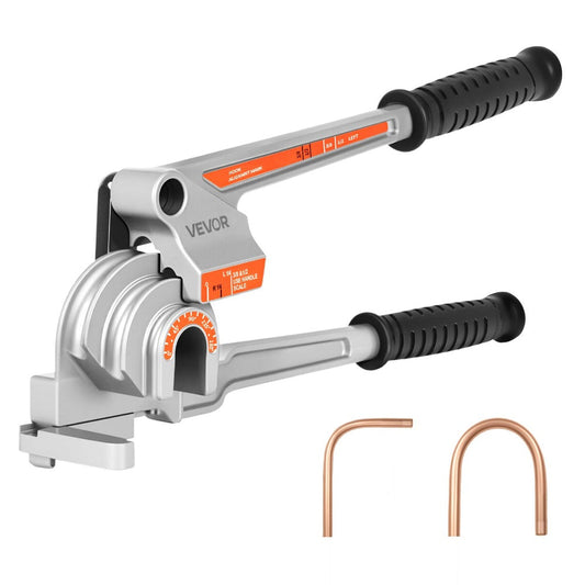 Pipe Tube Bender 3-in-1 Lever Type, Fits 1/4" 3/8" 1/2" O.D. Tubes, 0-180° Bending, Aluminum Alloy Lightweight Portable Tube Bender for Copper Aluminum HVAC Automotive DIY Plumbing Repair