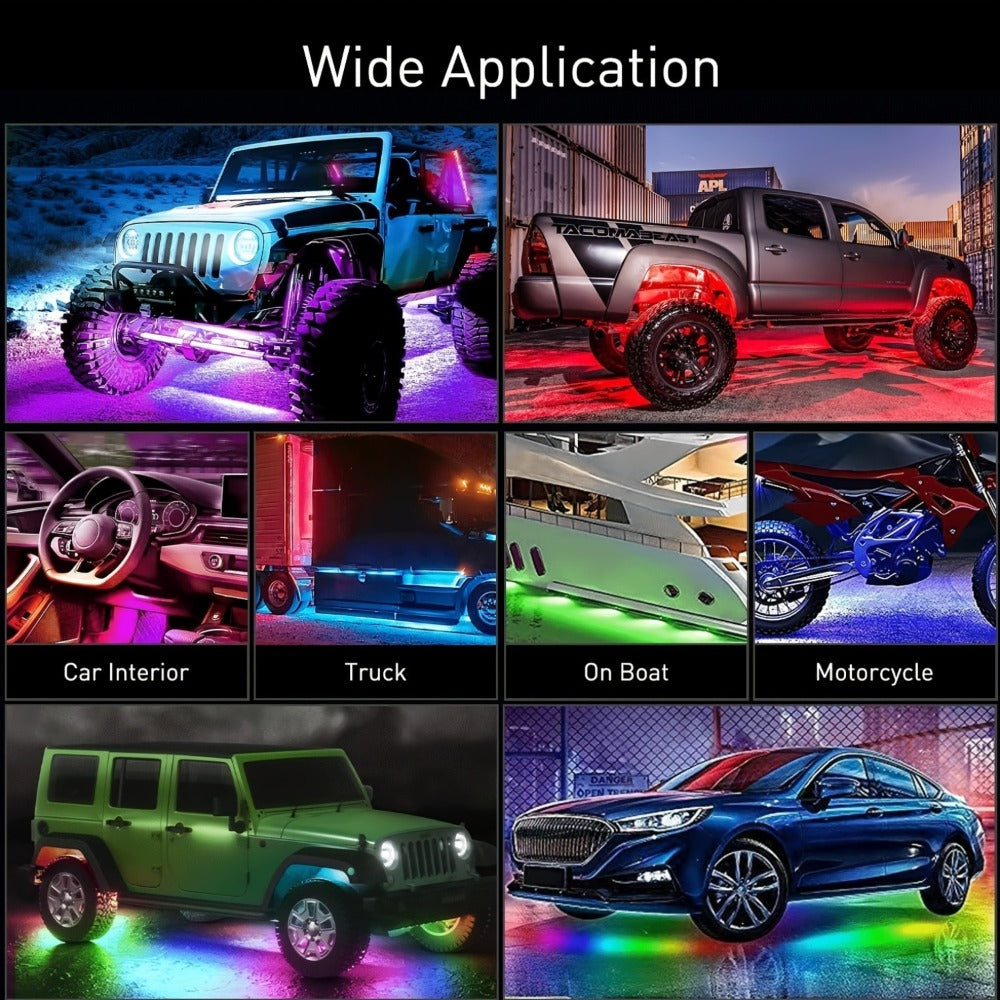 Car LED Atmosphere Light Panels APP & Wireless Control - External Decorative 2-Piece Set Multiple for Home, Desk and Accent Lighting