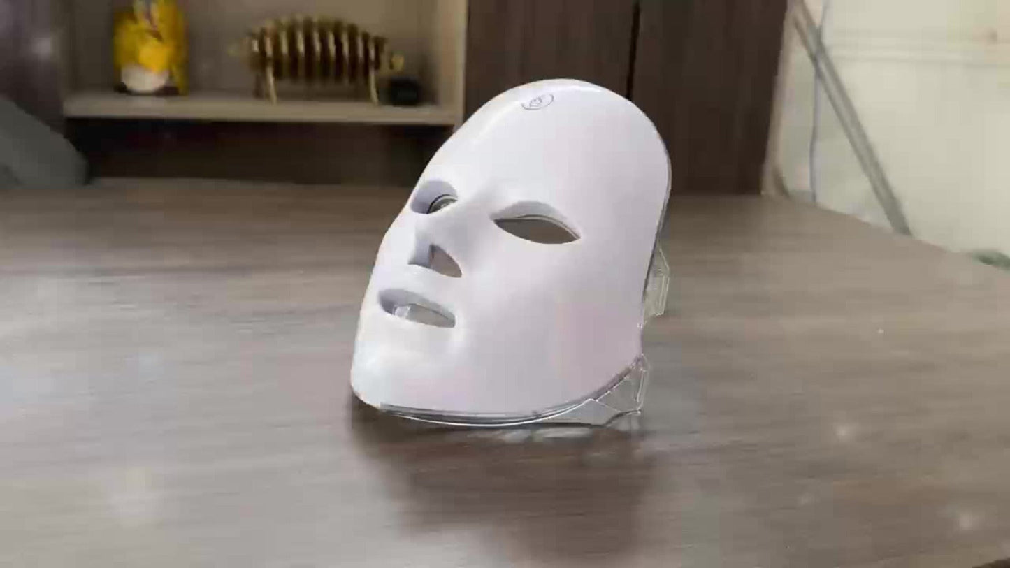 LED Facial Beauty Device 7-Color Light Therapy Portable At-Home Skincare Tool — USB Rechargeable Skin Rejuvenation Anti-Aging Face Care Gift for Women