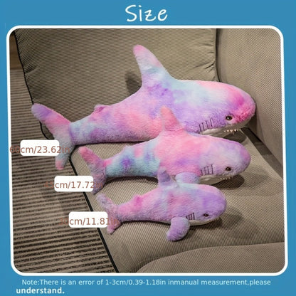 Plush Toy – Jumbo Shark Pillow 24-Inch in Blue, Grey, Blue-Pink or Rainbow Colorways and Ocean Decor