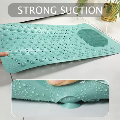 Non-Slip Bath Mat with Massage Texture Extra Large Shower Tub Mat Anti-Slip Bathtub Mat