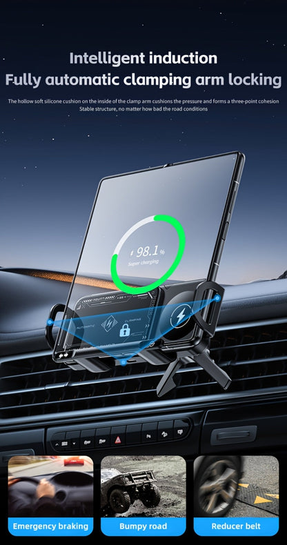 Folding Wireless Car Charger Mount with Air-Vent Base or Two-in-One Stand Checkout Options