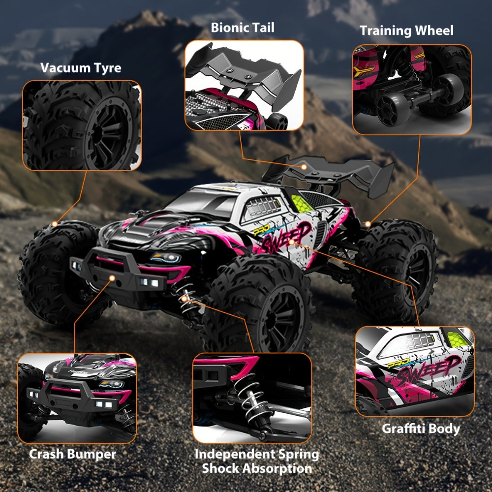 Remote Control Car, 1:16 Scale 4WD Off-Road Truck with 2.4GHz Control, 70KM/H Source Speed and Four Color Options
