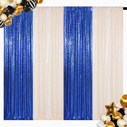 Sequin Backdrop Curtain 4 Panels 2FTx8FT – Shimmer Glitter Background for Wedding Party Photo Booth Decoration