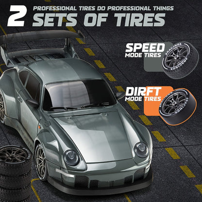 RC Drift Car S814 1:24 Scale Sports Car with Remote Controller, Display Cones and Five Color Selections
