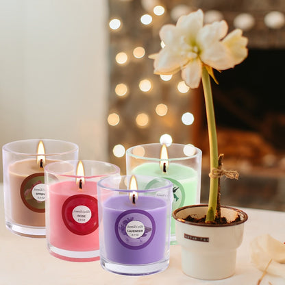 20-Piece Candle Gift Set with Glass Jars, Ten Fragrance Label Styles and Multicolor Assortment