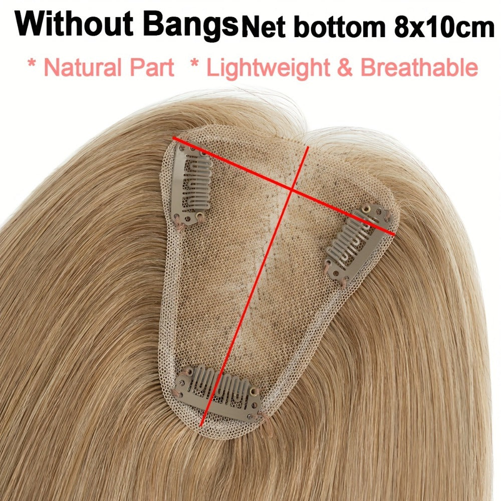 Clip-In Lace Hair Topper with 8 x 10 cm Base in Four Colors and 6-, 8-, 10-, 12- or 14-Inch Lengths