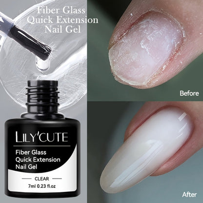 Clear Fiberglass Builder Gel 3-Pack, 7ml Bottles for Broken Nail Repair and Extensions with UV or LED Lamp Curing