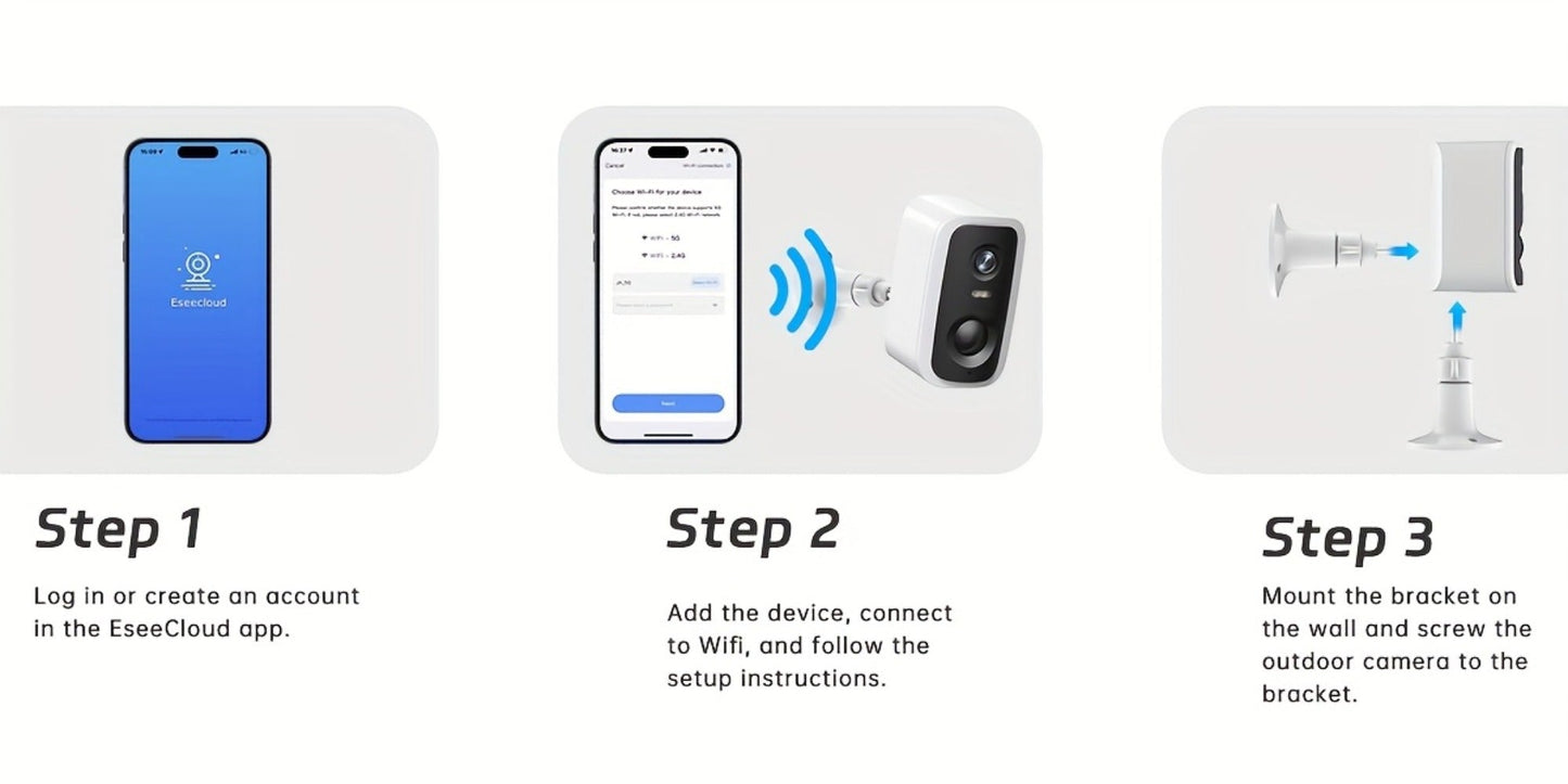 Black Dual-Band Solar WiFi Security Camera with Separate Panel and One- to Four-Camera Pack Options