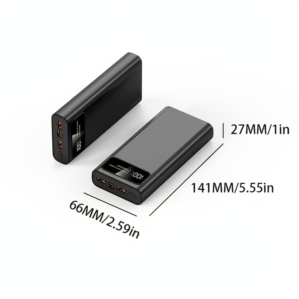 30000mAh Portable Charger with Bidirectional Fast Charging Dual USB & USB-C Power Bank High Capacity Battery Pack for iPhone Android Samsung Tablet Travel Outdoor Emergency
