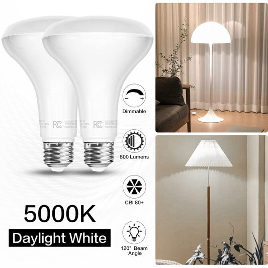 BR30 LED Flood Light Bulbs 12W 800 Lumens 5000K Daylight White Non-Dimmable – 25000 Hour Lifespan E26 Base Recessed Lighting Bulbs for Indoor Ceiling Can Lights, 6 Pack 12 Pack 24 Pack
