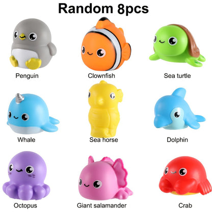 Light-Up Ocean Animal Bath Toy Sets with Random 6, 8 or 10-Piece Checkout Assortments Pictured
