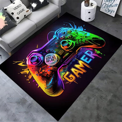 Gaming Mouse Pad Large Extended Cyberpunk Controller Design Non-Slip Desk Mat for PC Console Streaming Setup Esports Game Room Decor Teen Boys Gift 24x36 47x63 Inch