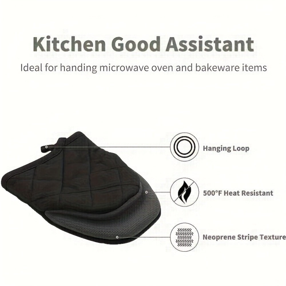 Oven Mitts 2 Pack Heat Resistant Kitchen Gloves - Non-Slip Multi-Ply Durable Cooking Baking Gloves Food Safe for BBQ Grilling Thanksgiving Christmas Holiday Kitchen Gift