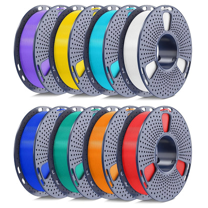8-Color 3D Printer Filament Bundle 1.75mm 2kg PLA PETG High Speed Options – SUNLU 8×250g Individually Vacuum Packed Neatly Wound Complete Color Set for FDM Printers