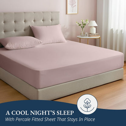 Three-Piece Fitted Sheet Set in Twelve Colors with Exact Twin, Full, Queen and King Size Options
