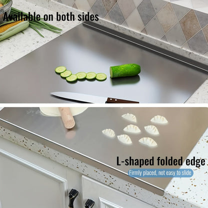 Cutting Board Stainless Steel Prep Surface in Four Sizes from 15.75 x 11.8 to 27.6 x 19.7 Inches