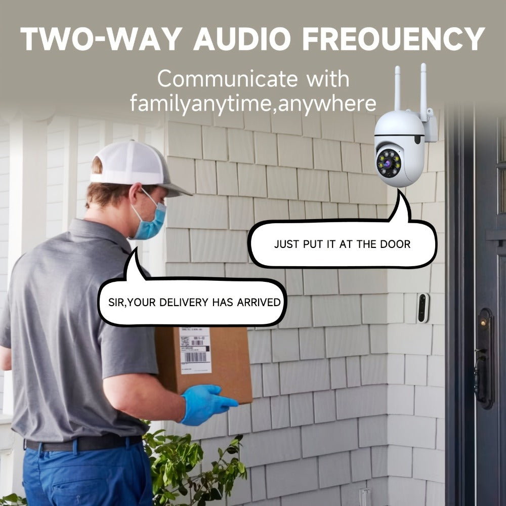 Indoor Security Camera 2-Pack with 355° Pan-Tilt, Night Vision, Two-Way Audio and Connection Options
