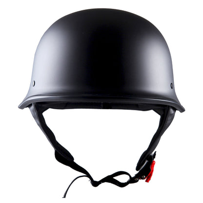 German Style Motorcycle Half Face Helmet – Novelty Skull & Carbon Fiber Design, UV Glossy Finish, Removable Washable Padding, Quick Release Buckle, Adult M/L/XL