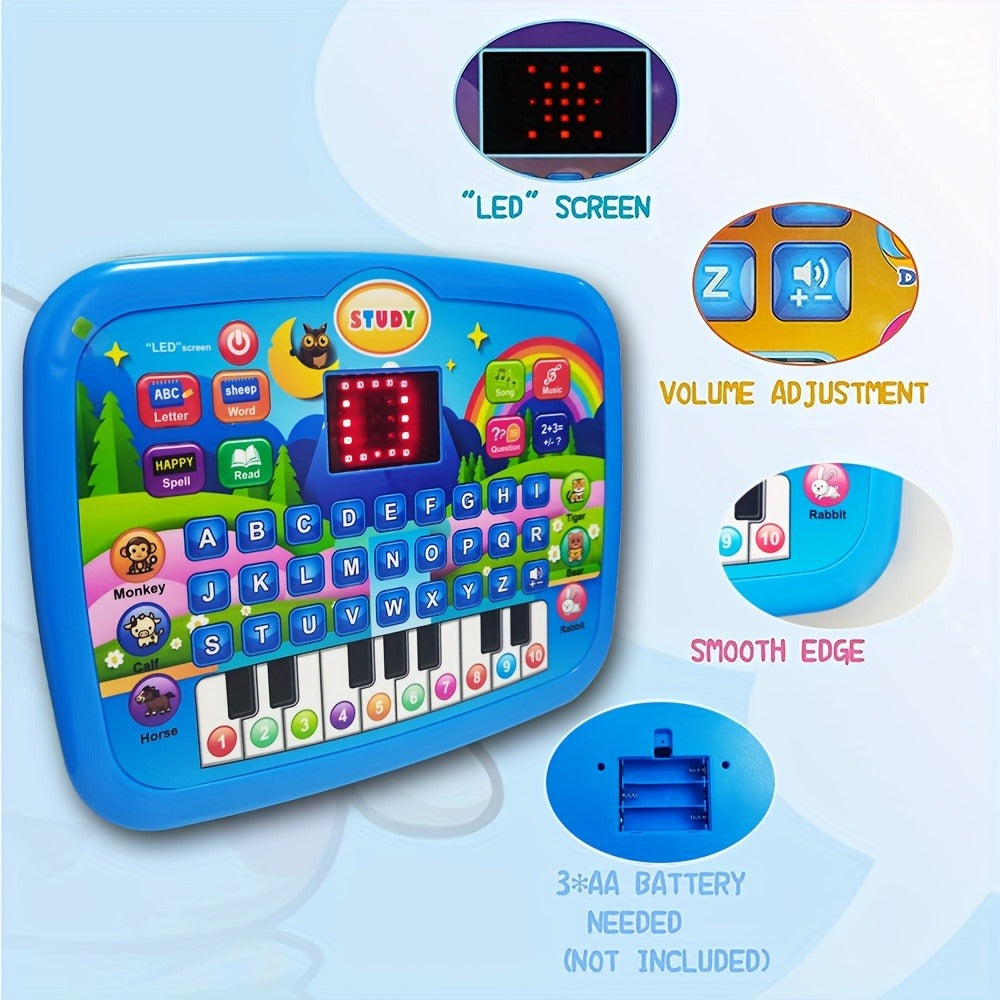 Educational Learning Tablet for Kids Ages 3-6 — Multifunctional Alphabet Numbers Music Animal Sounds & Piano Toy, Interactive Electronic Learning Machine for Toddlers Boys Girls, Birthday Christmas Gift