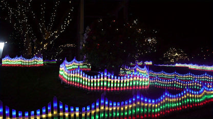 Eight-Piece Flexible Solar Picket Fence Light Set, 35 x 28.5cm Per Section in Multicolor or Warm White