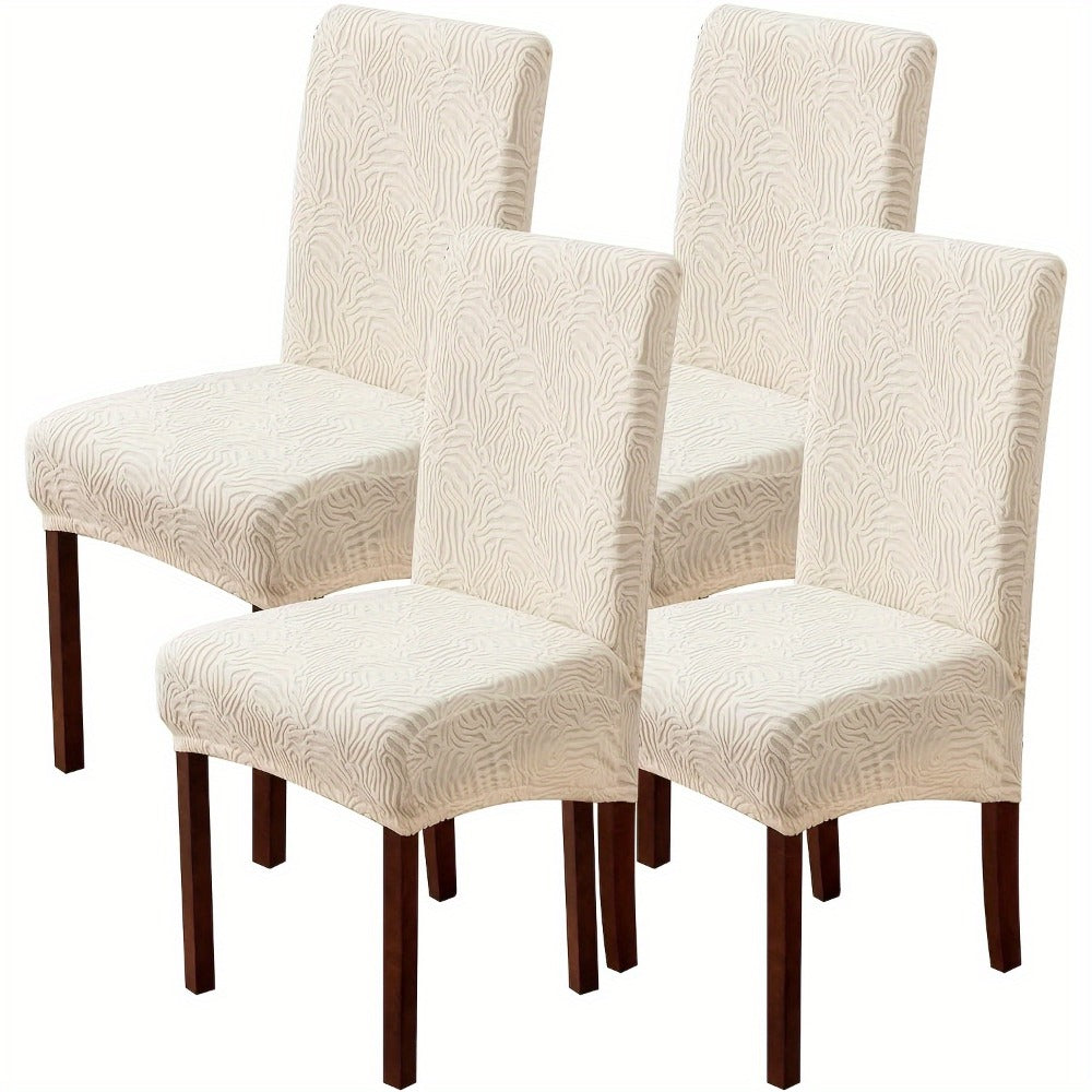 Chair Cover Set of 4 or 6 Stretch Jacquard Dining Slipcovers in Eight Available Color Choices
