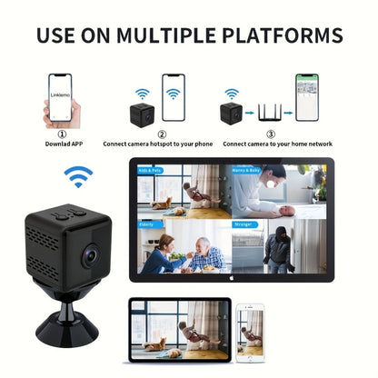 2K Mini Magnetic Security Camera, Continuous Video Recording, Night Vision, 2.4G WiFi, USB & Battery Dual Power
