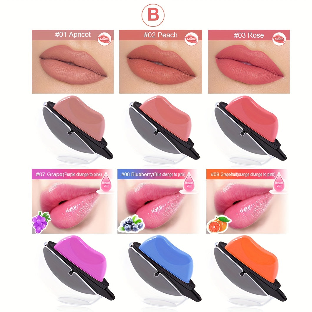 Color Changing Lipstick Set 6pcs Matte pH Reactive Lip-Shaped with Jasmine Scent - Non-Fade Long-Lasting Velvety Formula, Multi-Shade Lip Makeup Gift Set for Women & Girls