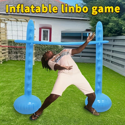 Green Inflatable Limbo Game with 148–150cm Bar Span and 130cm Uprights for Outdoor Parties