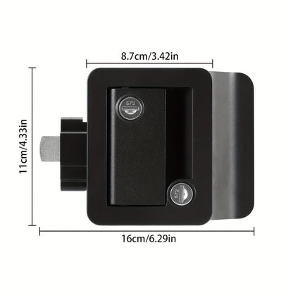 RV Door Lock Replacement – Travel Trailer Entry Door Lock with Deadbolt, Fits 2-3/4" x 3-3/4" Hole, 1-1/4" to 1-1/2" Door Thickness, Zinc Alloy, Includes 4 Keys, Compatible with Cargo & Horse Trailers