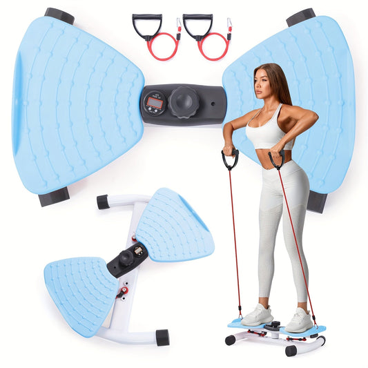 Fitness Equipment Waist Twist Stepper with Resistance Tubes, 360-Degree Pedal Motion and Three Options