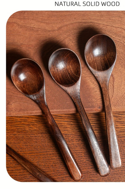 Wooden Spoons for Eating 8pcs – 7.28 Inch Small Wood Teaspoons for Stirring Coffee, Tea, Honey, Cooking & Serving Soup Dessert, Wooden Spoon Set